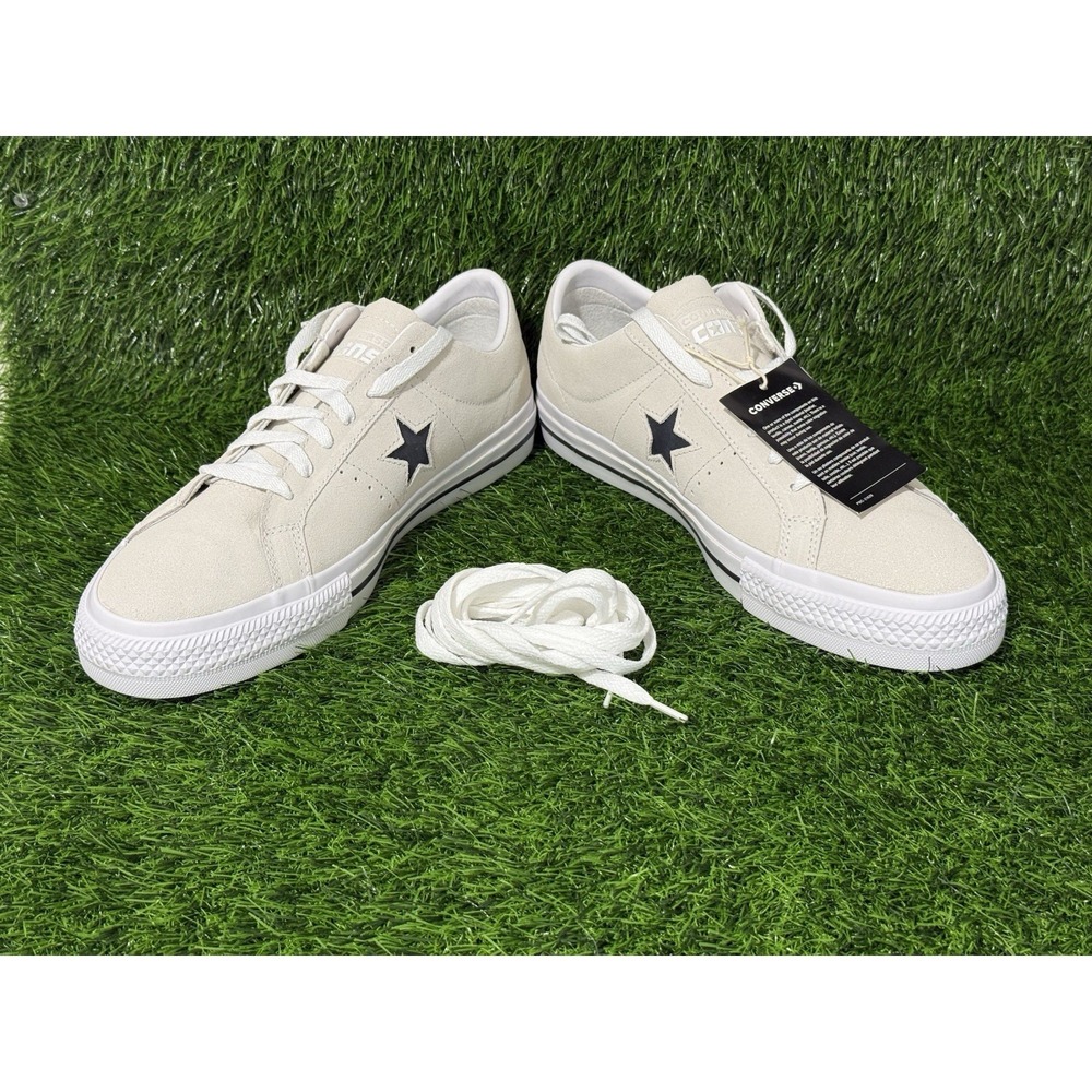 Converse One Star Pro OX Men's 10.5 Suede Egret/White/Black Low Top Sneakers New - Picture 6 of 9